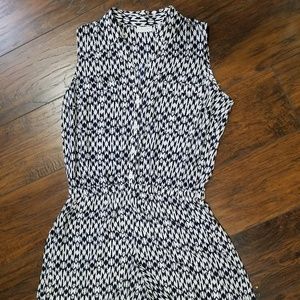 New York and Company Navy and White Romper